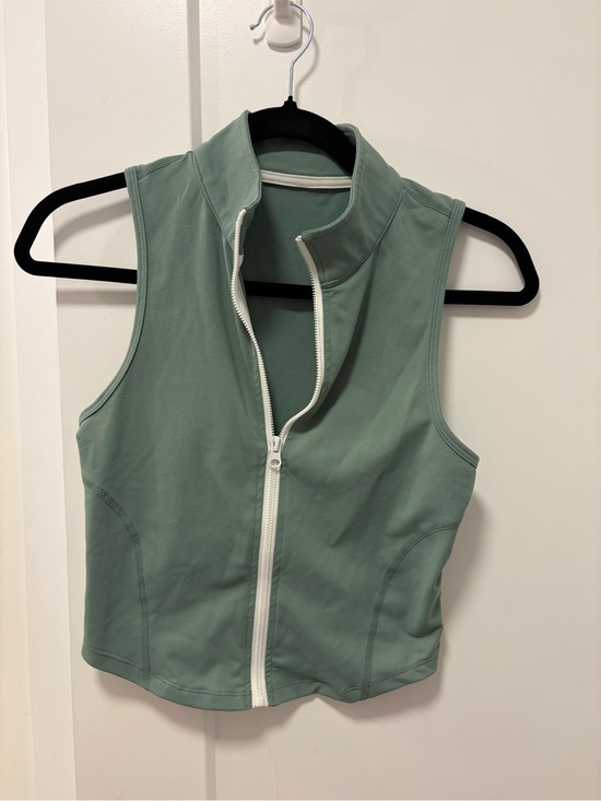 Streetwear Society Tops - Streetwear Society Sage Green Zip-Front Tank Top